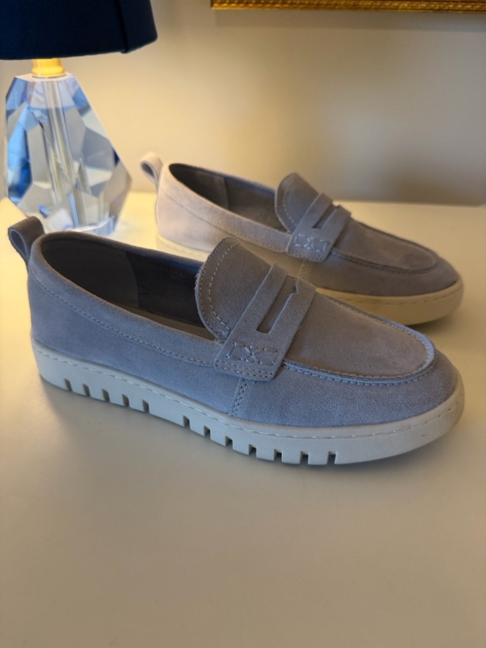 Anne Klein iflex Suede Loafers Light Blue Size 7